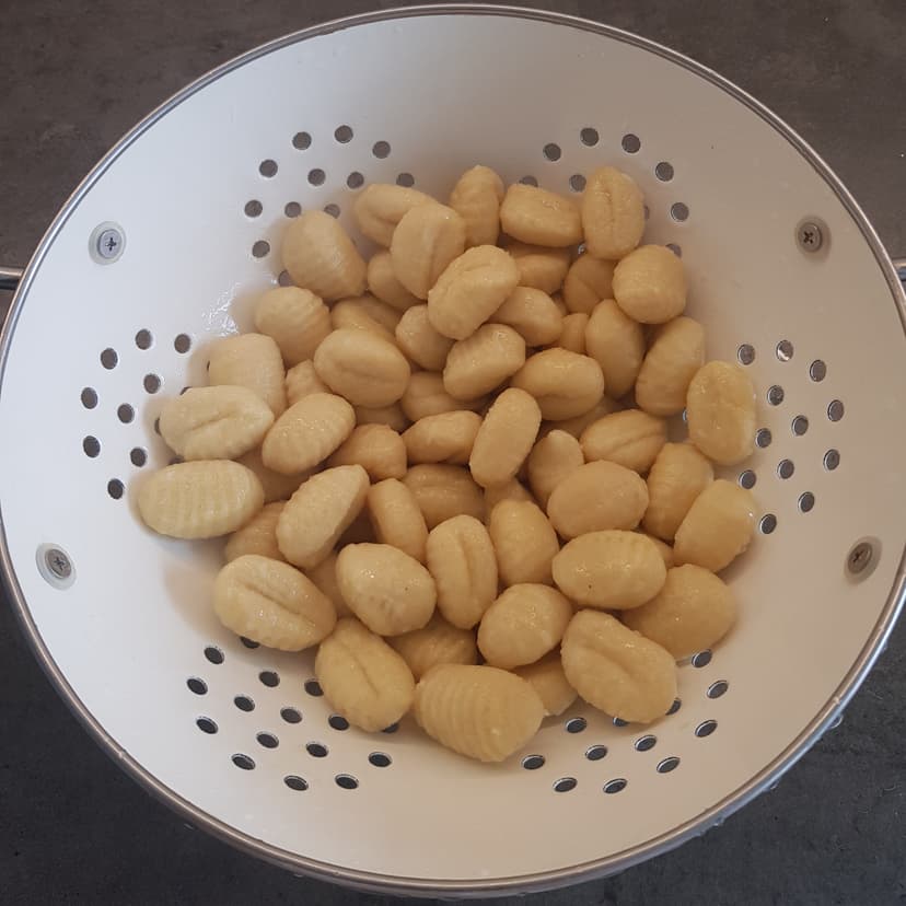 Gnocchi cuit puis égoutté